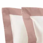 Satin Sheet Set for Double Bed with Colored Edges - Hyacinth Viadurini