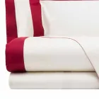 Satin Sheet Set for Double Bed with Colored Edges - Hyacinth Viadurini