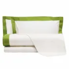 Satin Sheet Set for Double Bed with Colored Edges - Hyacinth Viadurini