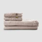 Double Sheet Set in Light Linen and Armonia Lace 2 Colors - Dettox Viadurini
