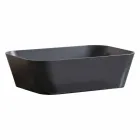 Composition 3 Bathroom Furniture in Gres and Washbasin in Vetrochina 3 Colors - Ramentina Viadurini