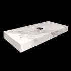 Composition 3 Bathroom Furniture in Gres and Washbasin in Vetrochina 3 Colors - Ramentina Viadurini