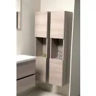 Suspended Bathroom Furniture Composition in Oak Melamine - Becky Viadurini