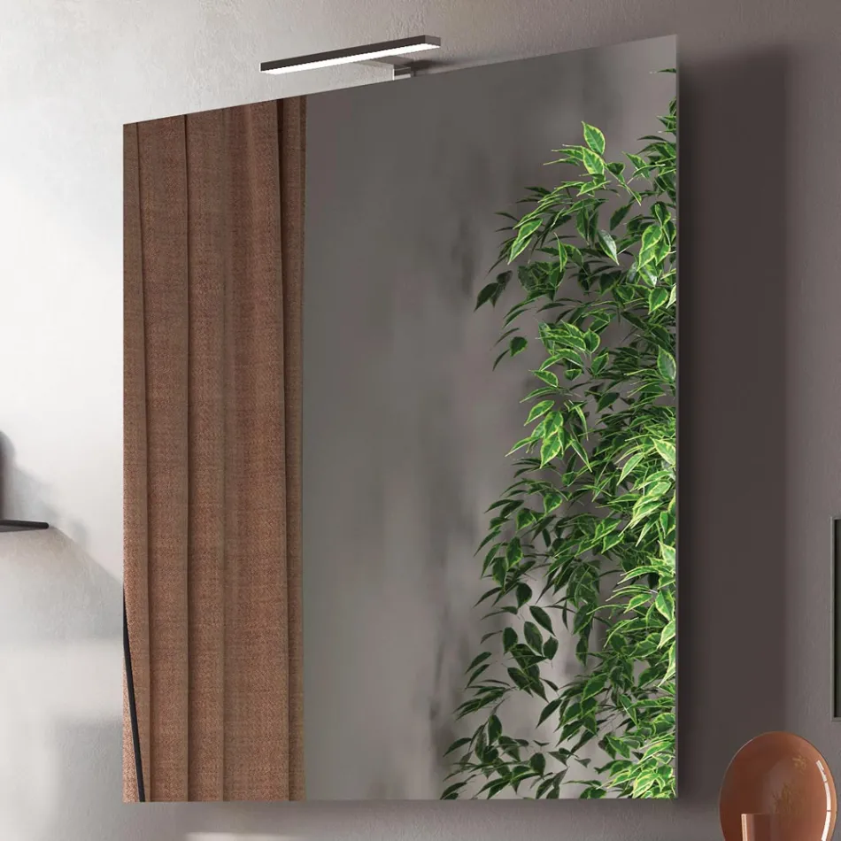 Bathroom Composition Complete with Washbasin, Mirror and Base Made in Italy - Dream Viadurini