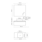 Bathroom Composition Complete with Washbasin, Mirror and Base Made in Italy - Dream Viadurini