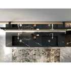 Bathroom Composition Complete with Mirror and Double Washbasin Made in Italy - Palom Viadurini