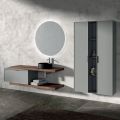 Bathroom Composition Including 1 Base with 1 Drawer, Sink and 2 Columns - Orione