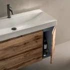 Bathroom Composition Including Base with 2 Drawers and 1 Oak Door - Titan Viadurini