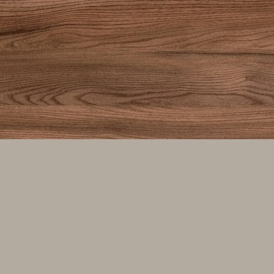 Bathroom Composition with 1 Drawer, 2 Oak Shelves, Sink and Mirror - Titan Viadurini