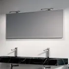 Bathroom Composition with 1 White Drawer, Mirror and Marquina HPL Shelf - Velaria Viadurini