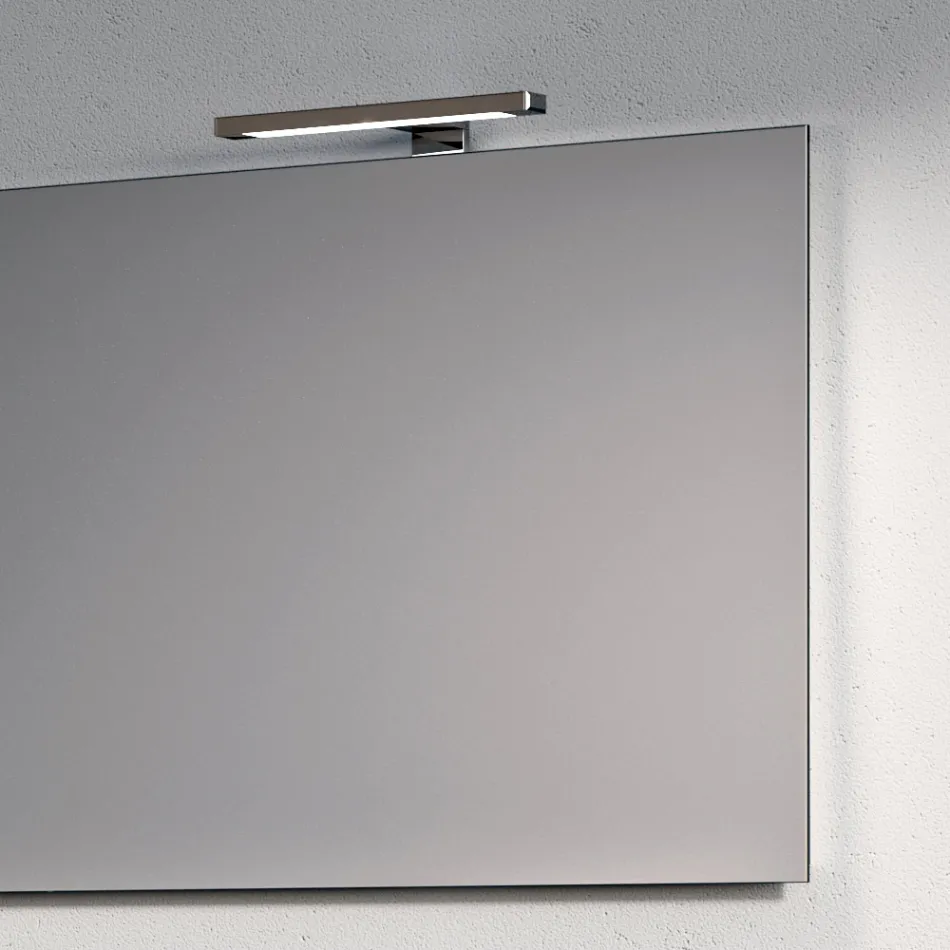 Bathroom Composition with 1 White Drawer, Mirror and Marquina HPL Shelf - Velaria Viadurini