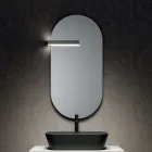 Bathroom Composition with 1 Drawer, Anthracite Resin Sink and Mirror - Titan Viadurini
