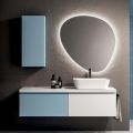 Bathroom Composition with 2 Bases with 1 Drawer Each and Mirror - Titan