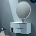 Bathroom Composition with 2 Drawers, 1 Open Compartment and Mirror - Titan