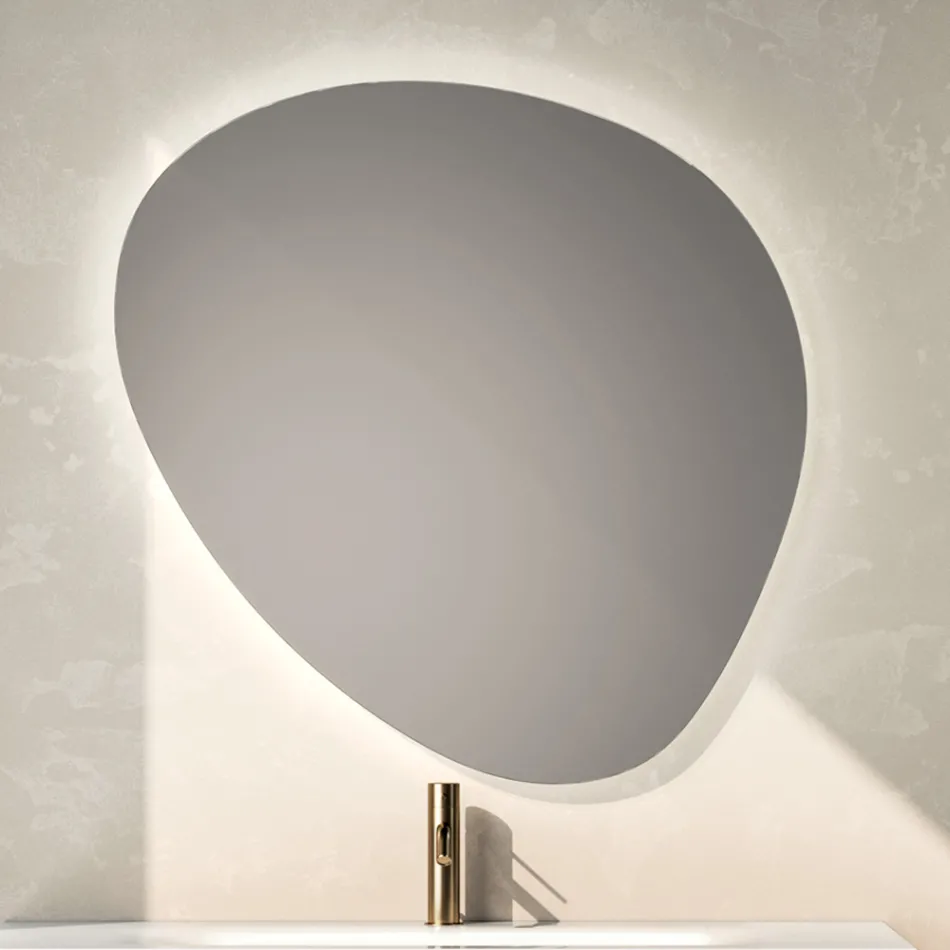 Bathroom Composition with 2 Drawers, 2 Open Compartments and Sink - Elios Viadurini