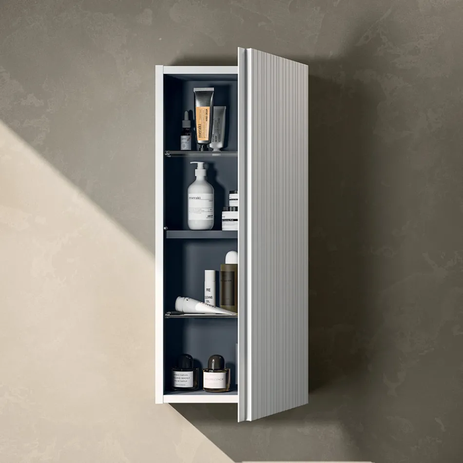 Bathroom Composition with 2 Drawers, 2 Open Compartments and Sink - Elios Viadurini