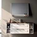 Bathroom Composition with 2 Drawers and 2 Open Compartments, Mirror and Sink - Magnolia