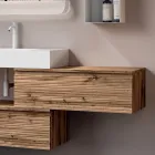 Bathroom Composition with 2 Drawers, White Sink, Mirror and Wall Cabinet - Elios Viadurini
