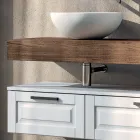 Bathroom Composition with 2 Drawers, Mirror, and White Resin Sink - Magnolia Viadurini
