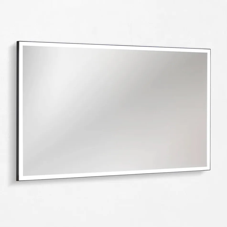 Bathroom Composition with 4 Avio Blue Drawers, Mirror and Sink - Velaria Viadurini