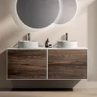 Bathroom Composition with 4 Drawers in Rio Oak, Mirror and Sink - Velaria Viadurini
