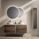 Bathroom Composition with 4 Drawers in Rio Oak, Mirror and Sink - Velaria Viadurini