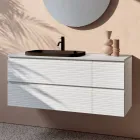 Bathroom Composition with 4 Drawers, Black Ceramic Sink and Mirror - Elios Viadurini