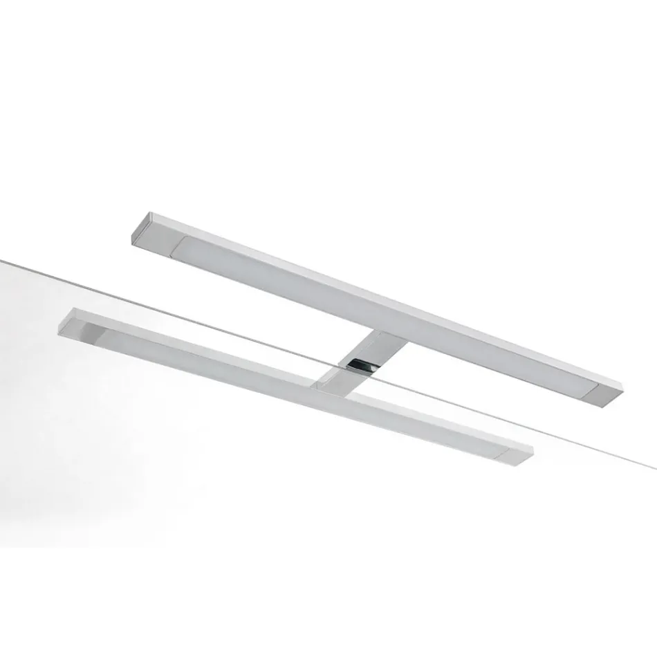 Bathroom Composition with 4 Drawers, Sink, Mirror, and Open Shelves - Elios Viadurini