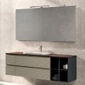 Bathroom Composition with 4 Drawers, Sink, Mirror, and Open Shelves - Elios
