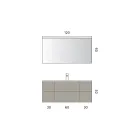 Bathroom Composition with 6 Dove Gray Drawers, Mirror, and Sink - Velaria Viadurini