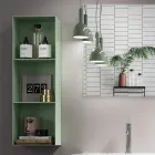 Bathroom Composition with Honey Oak Base, Washbasin and Mirror Made in Italy - Kilos Viadurini