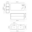 Bathroom Composition with Honey Oak Base, Washbasin and Mirror Made in Italy - Kilos Viadurini