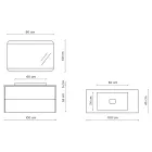 Bathroom Composition with Base, Mirror and Resin Washbasin Made in Italy - Kilos Viadurini