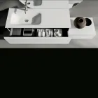 Bathroom Composition with Drawers, Ceramic Sink, and LED Mirror - Elios Viadurini