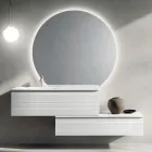 Bathroom Composition with Drawers, Ceramic Sink, and LED Mirror - Elios Viadurini