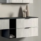 Bathroom Composition with Drawers, Sink, Mirror and Wall Cabinet - Orione Viadurini