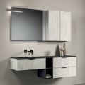 Bathroom Composition with Drawers, Sink, Mirror and Wall Cabinet - Orione