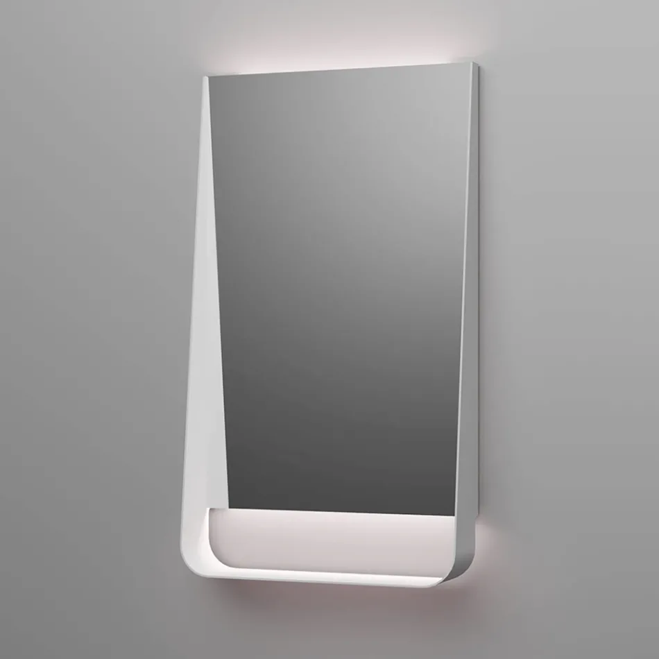 Bathroom Composition with Powder Pink Drawers, Sink, and Mirror - Elios Viadurini