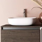 Bathroom Composition with Ceramic Washbasin and Mirror Made in Italy - Dream Viadurini