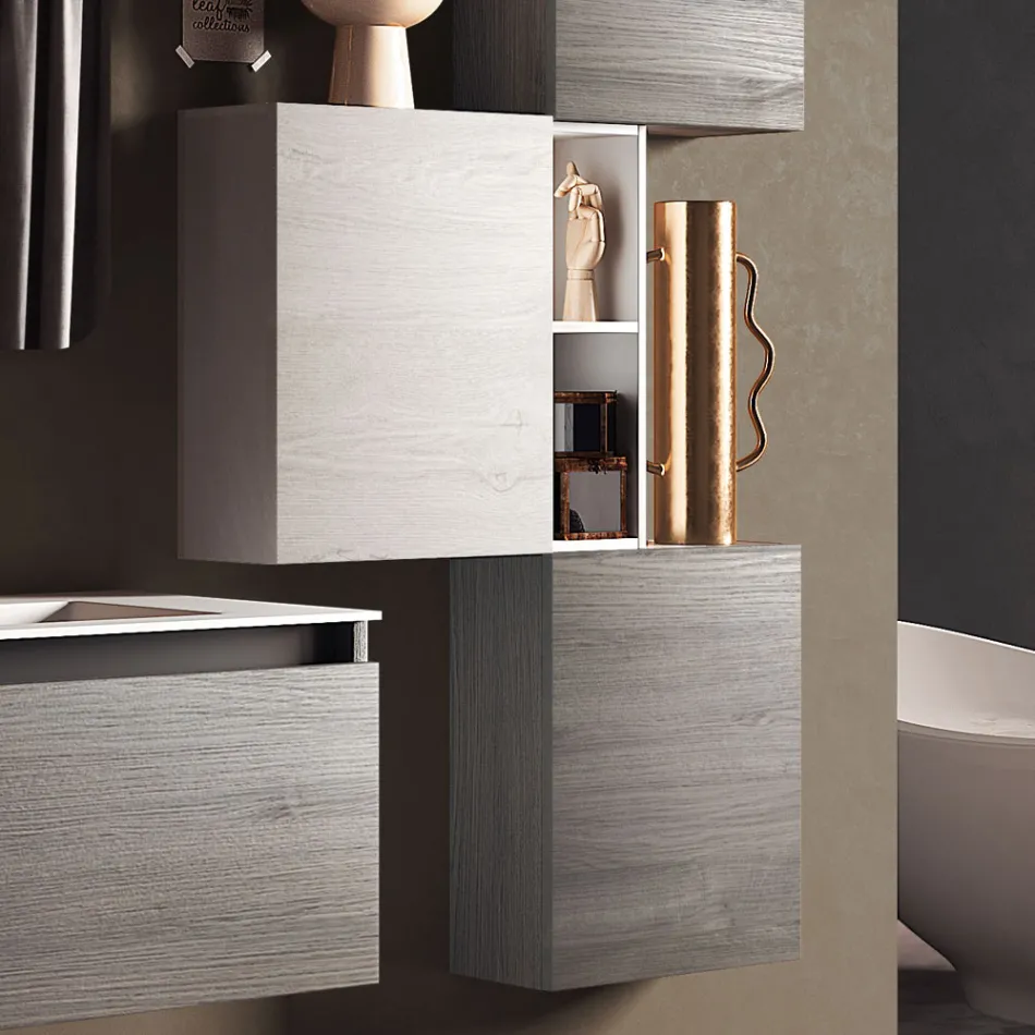 Bathroom Composition with Resin Washbasin, Made in Italy Anti-Scratch Base - Dream Viadurini