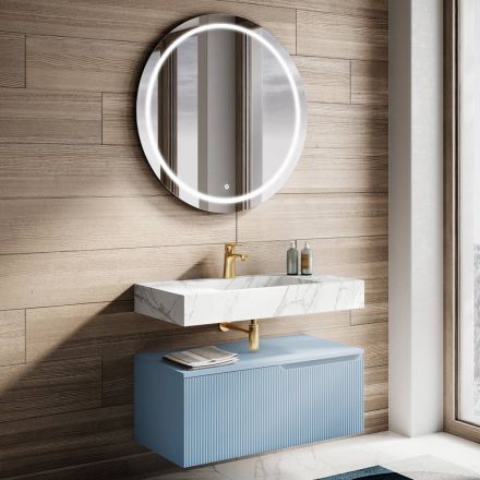 Bathroom composition with Calacatta HPL top Made in Italy - Talassa Viadurini