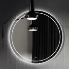 Bathroom Composition with Mirror, Base and Resin Washbasin Made in Italy - Kilos Viadurini