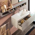 Bathroom Composition with Mirror and Lamp, Anti-scratch Base Made in Italy - Dream Viadurini