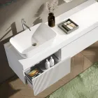 Bathroom Composition with Mirror and Shelf Made in Italy - Erebo Viadurini