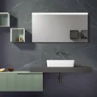 Bathroom Composition with Mirror and Metal Wall Units Made in Italy - Efesto Viadurini