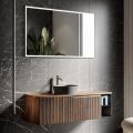 Bathroom Composition in Ribbed Oak and Open Compartment Made in Italy - Febe