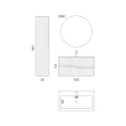 Bathroom Composition in Rio Cannettato Oak Made in Italy - Afrodite Viadurini