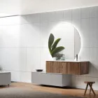 Bathroom Composition in Rio Oak and Cannettati Gray Made in Italy - Chrono Viadurini