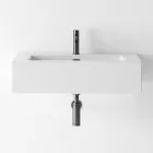 Bathroom Composition Ceramic Washbasin and Steel Base Made in Italy - Quadro Viadurini