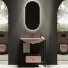 Bathroom Composition Washbasin in Ceramic and Mirror Made in Italy - Chantal Viadurini